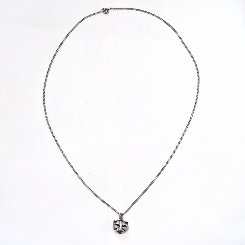 Vintage Y2K Sterling Silver Cat Pendant Necklace - Picture 4 of 4